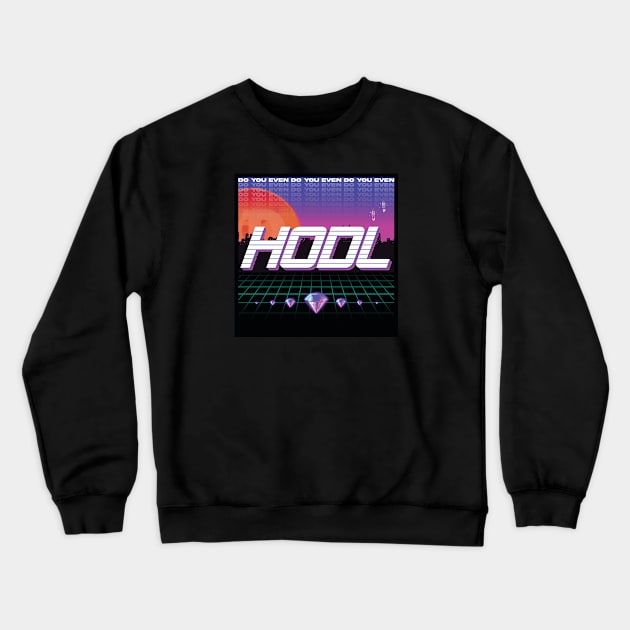 Doge! HODL! Vaporwave! Crewneck Sweatshirt by NerdvanaNC